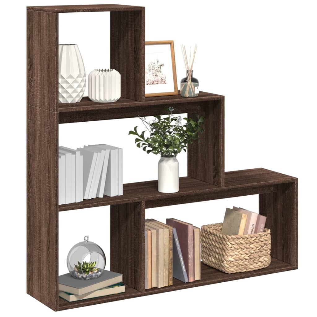 VidaXL Kamerscherm / boekenkast 3-laags 123x29x123 cm hout bruin eiken