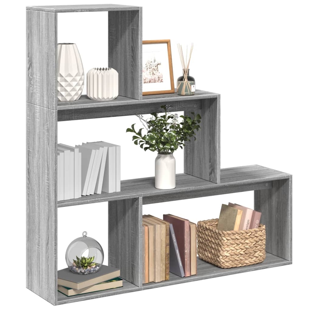 VidaXL Kamerscherm / boekenkast 123x29x123 cm hout grijs sonoma