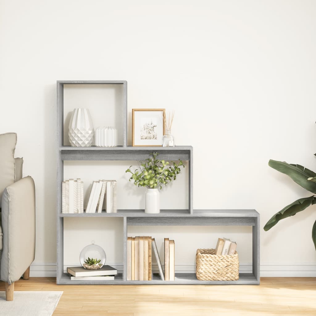 VidaXL Kamerscherm / boekenkast 123x29x123 cm hout grijs sonoma