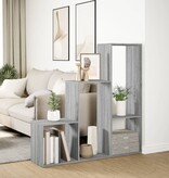 VidaXL Kamerscherm / boekenkast 123x29x123 cm hout grijs sonoma