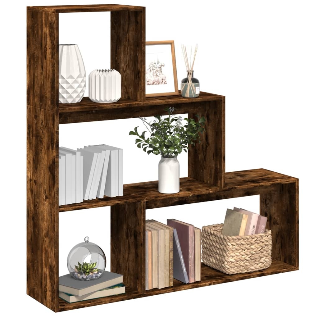 VidaXL Kamerscherm / boekenkast 123x29x123 cm hout gerookt eiken