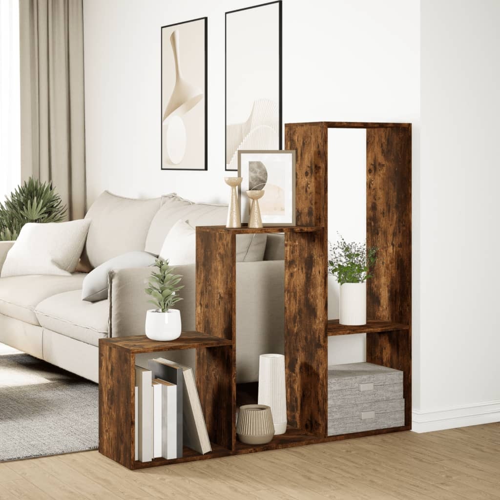 VidaXL Kamerscherm / boekenkast 123x29x123 cm hout gerookt eiken