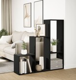 VidaXL Kamerscherm / boekenkast 3-laags 123x29x123 cm hout zwart
