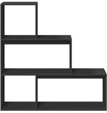 VidaXL Kamerscherm / boekenkast 3-laags 123x29x123 cm hout zwart