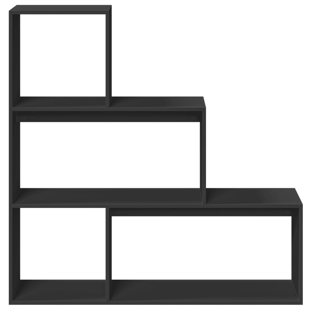 VidaXL Kamerscherm / boekenkast 3-laags 123x29x123 cm hout zwart