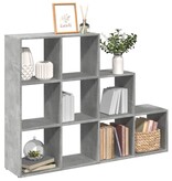 VidaXL Kamerscherm / boekenkast 3-laags 137,5x29x103,5 cm hout grijs