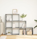 VidaXL Kamerscherm / boekenkast 3-laags 137,5x29x103,5 cm hout grijs