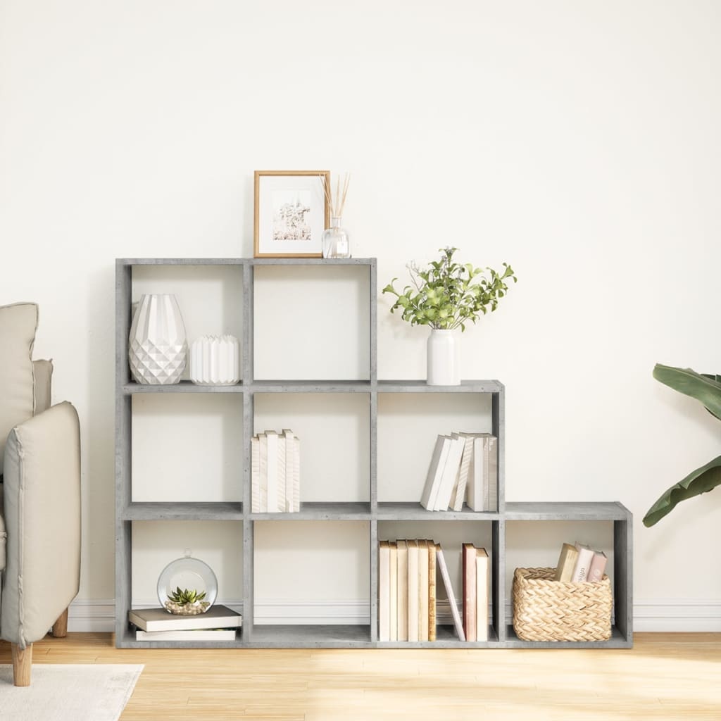 VidaXL Kamerscherm / boekenkast 3-laags 137,5x29x103,5 cm hout grijs