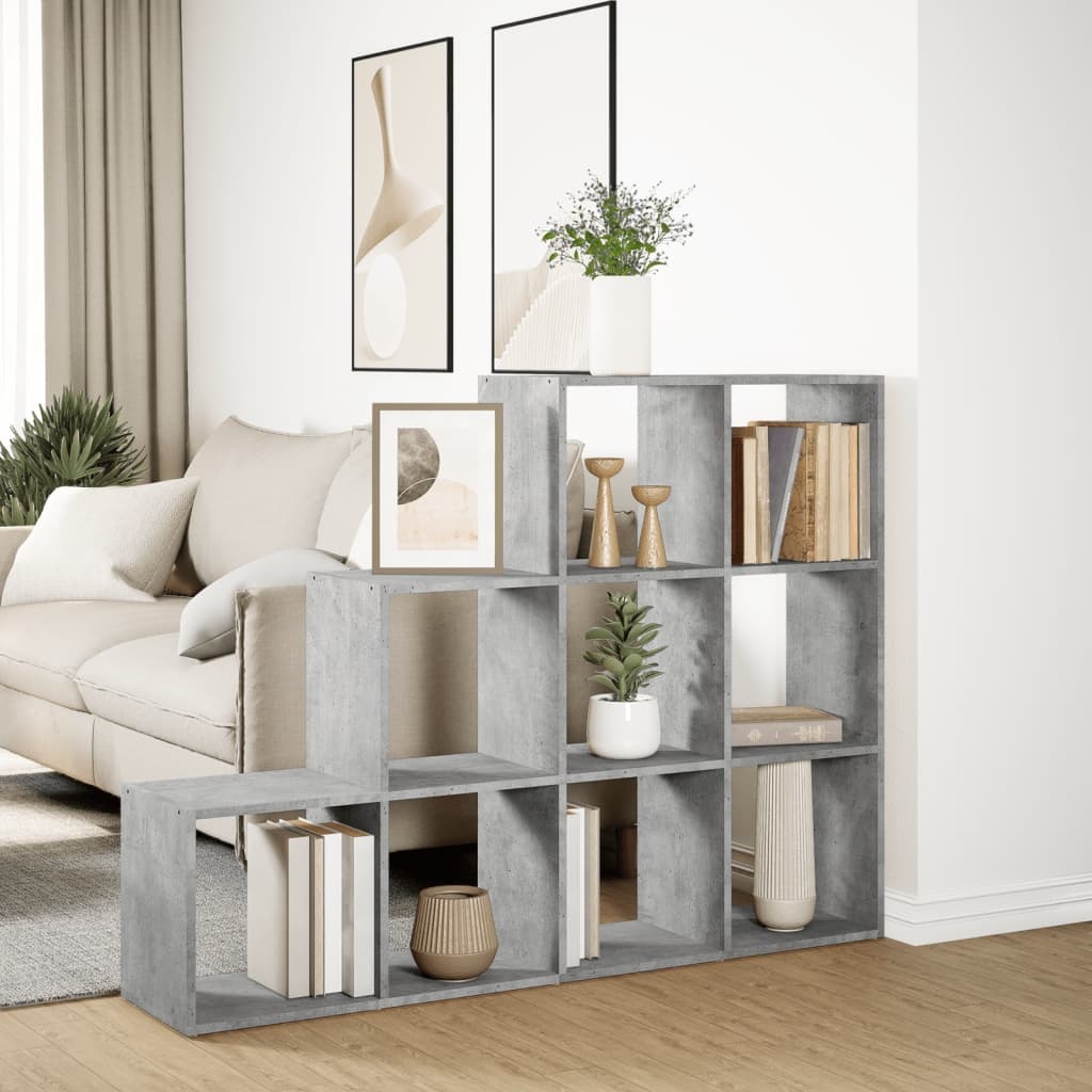 VidaXL Kamerscherm / boekenkast 3-laags 137,5x29x103,5 cm hout grijs