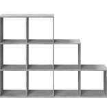 VidaXL Kamerscherm / boekenkast 3-laags 137,5x29x103,5 cm hout grijs