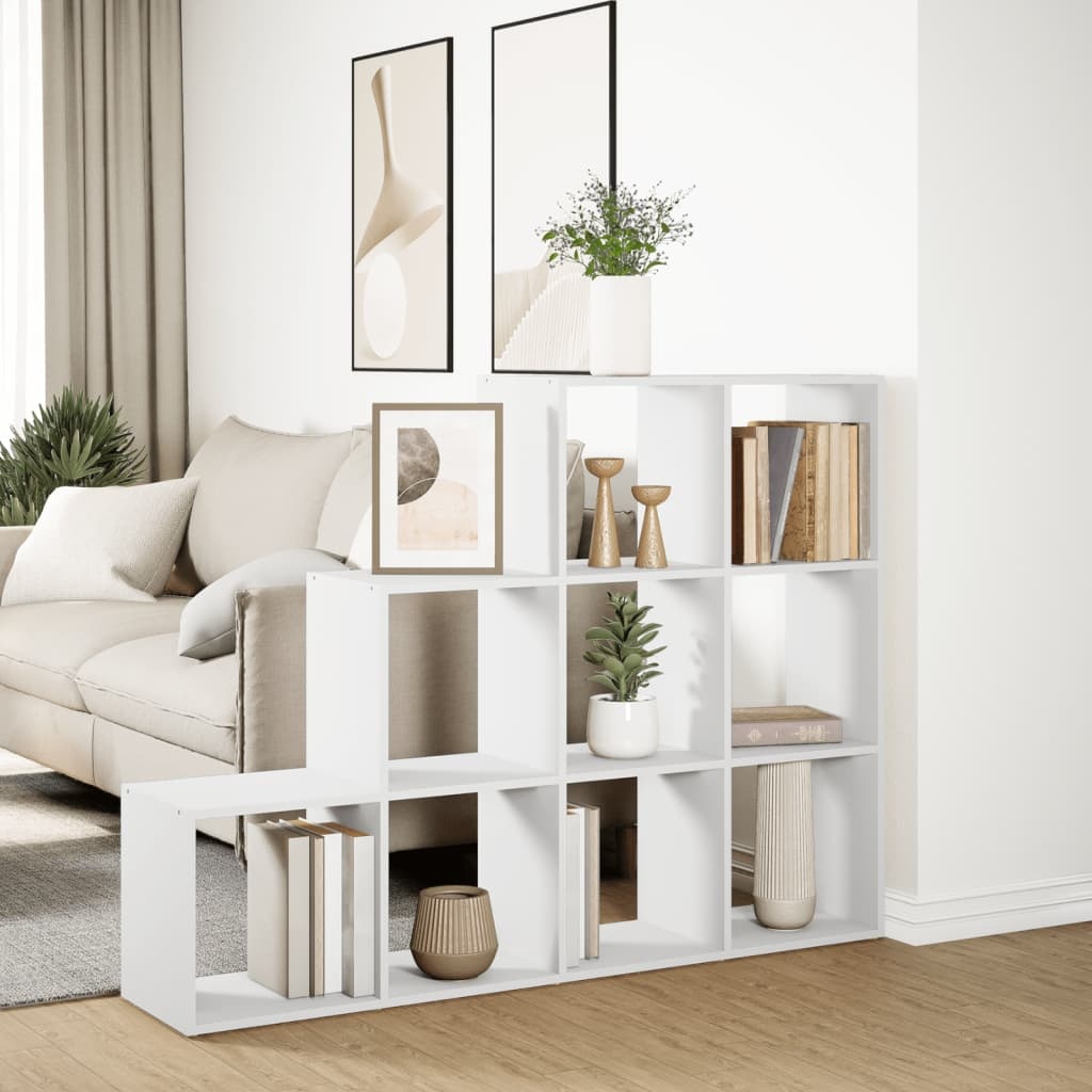 VidaXL Kamerscherm / boekenkast 3-laags 137,5x29x103,5 cm hout wit