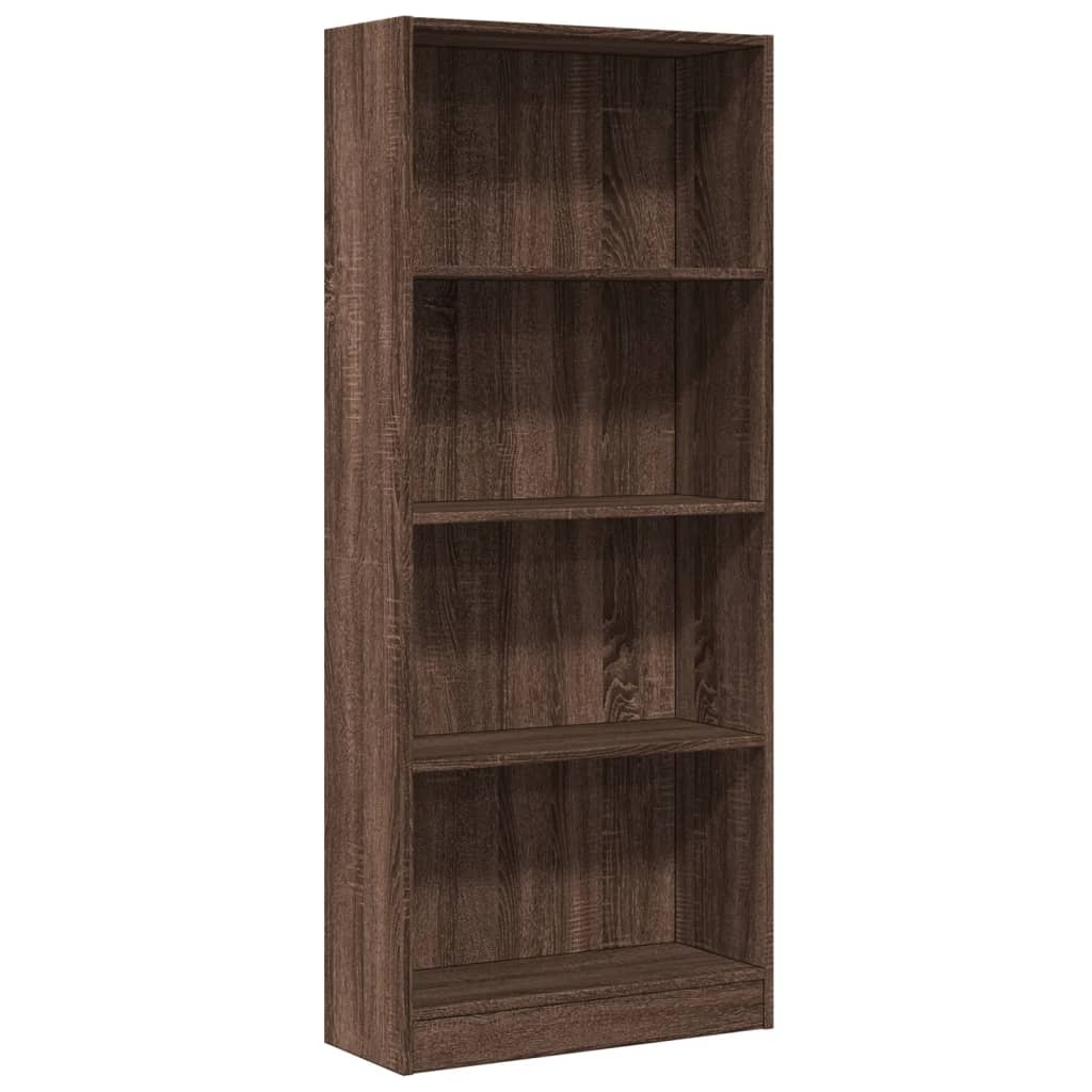 VidaXL Boekenkast 60x24x143 cm bewerkt hout bruin eikenkleur