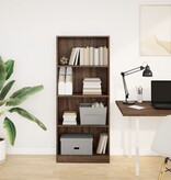 VidaXL Boekenkast 60x24x143 cm bewerkt hout bruin eikenkleur