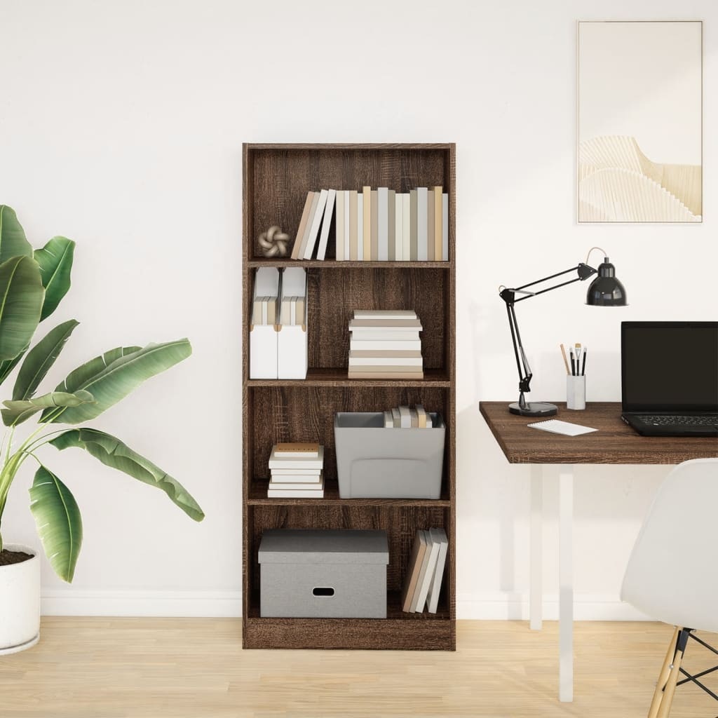 VidaXL Boekenkast 60x24x143 cm bewerkt hout bruin eikenkleur
