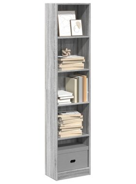 VidaXL Boekenkast 40x24x176 cm bewerkt hout grijs sonoma eikenkleurig