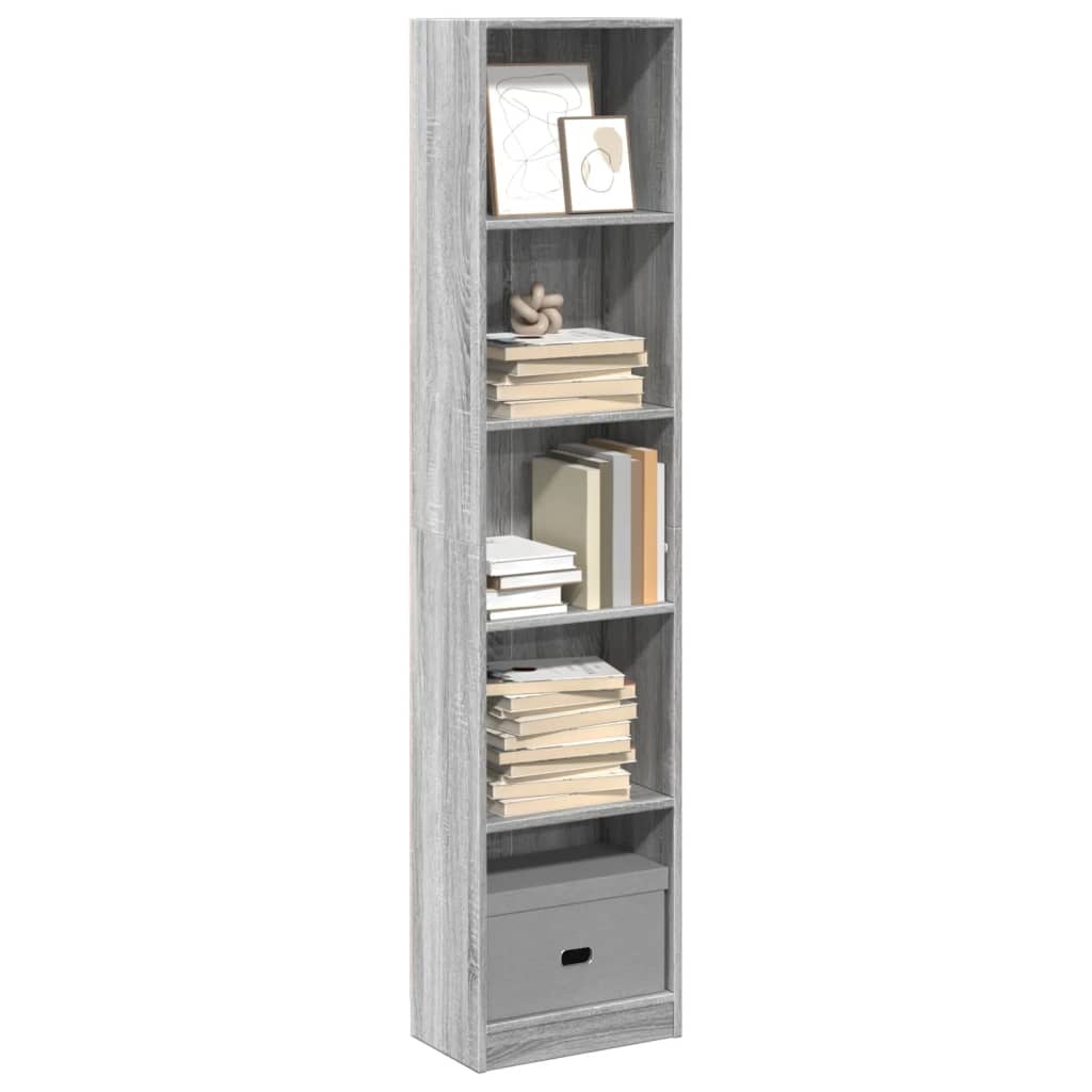 VidaXL Boekenkast 40x24x176 cm bewerkt hout grijs sonoma eikenkleurig
