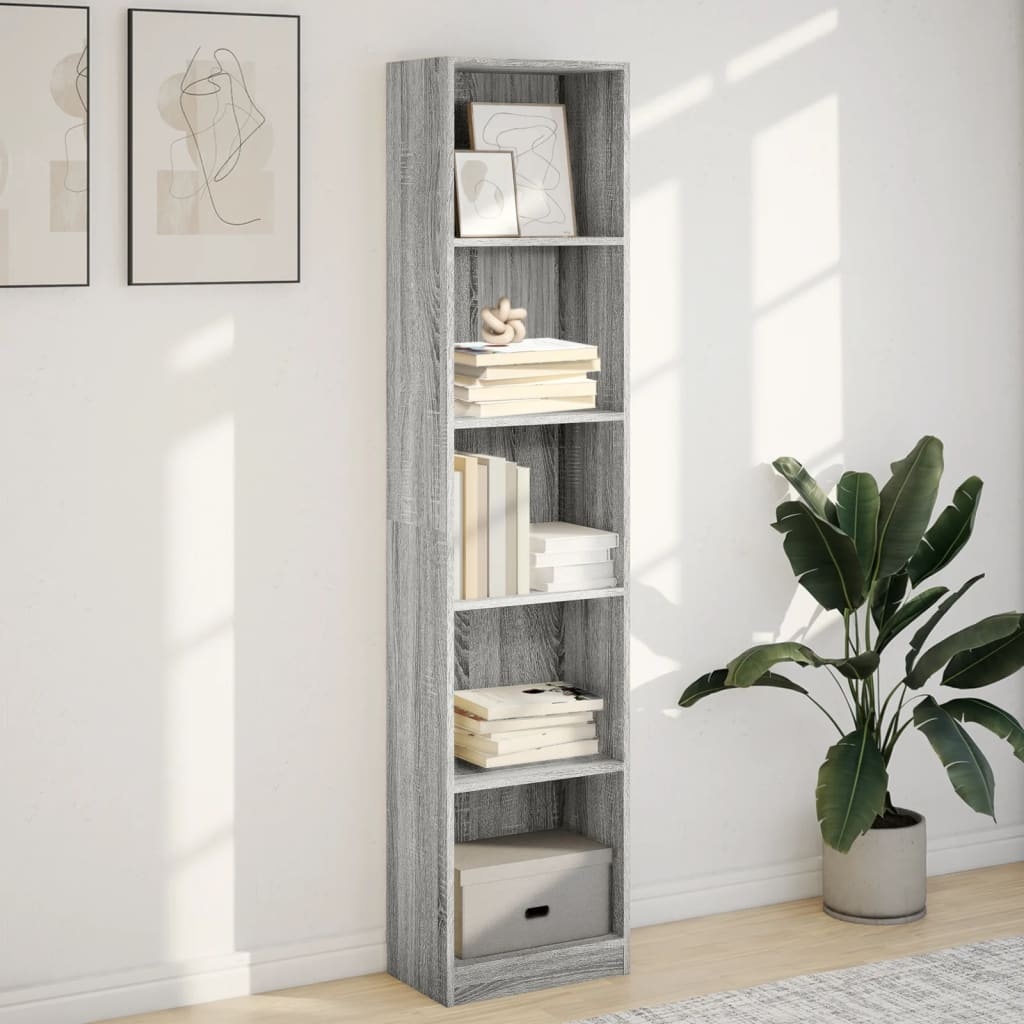 VidaXL Boekenkast 40x24x176 cm bewerkt hout grijs sonoma eikenkleurig