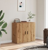 VidaXL Dressoir 80x33x70 cm bewerkt hout artisanaal eikenkleurig