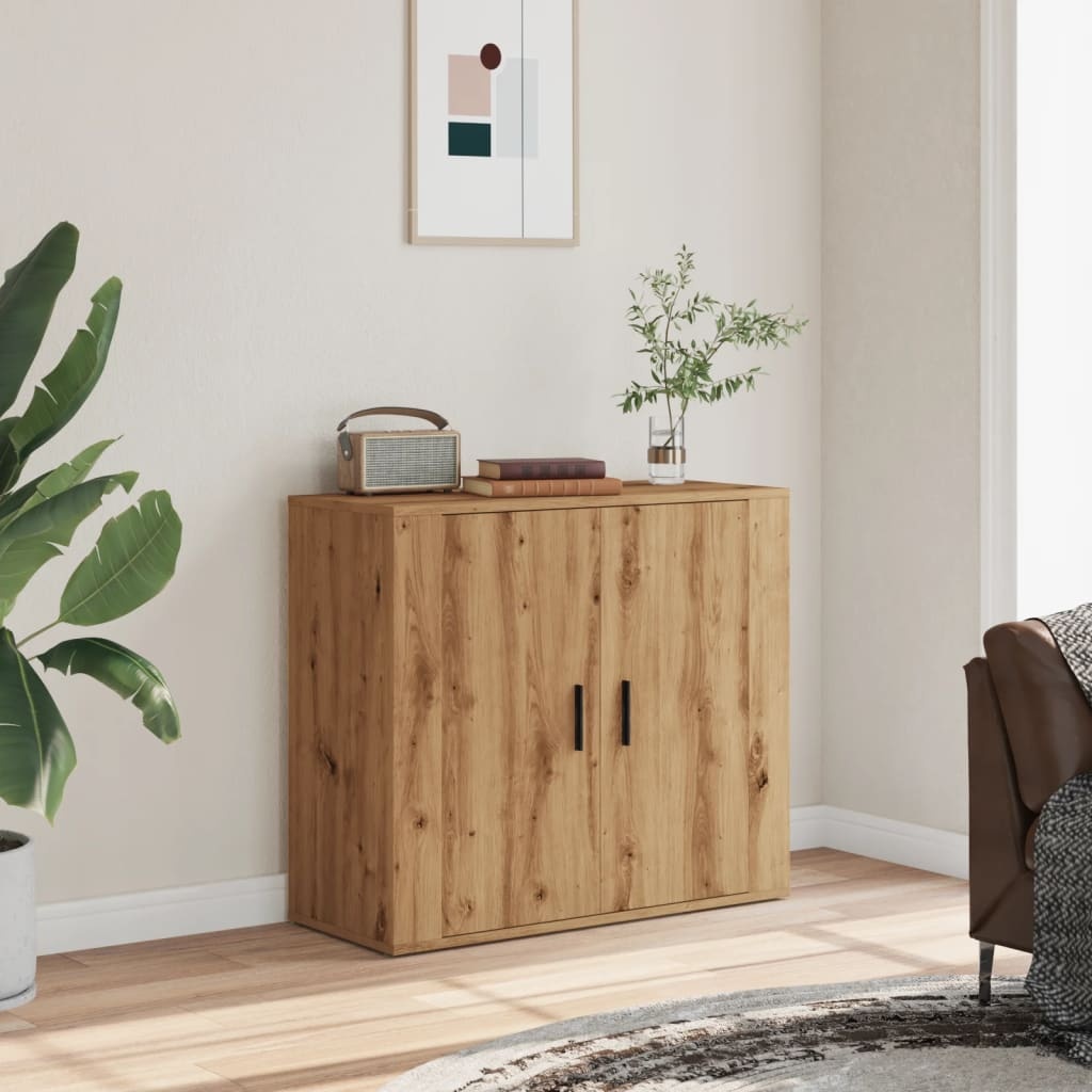 VidaXL Dressoir 80x33x70 cm bewerkt hout artisanaal eikenkleurig