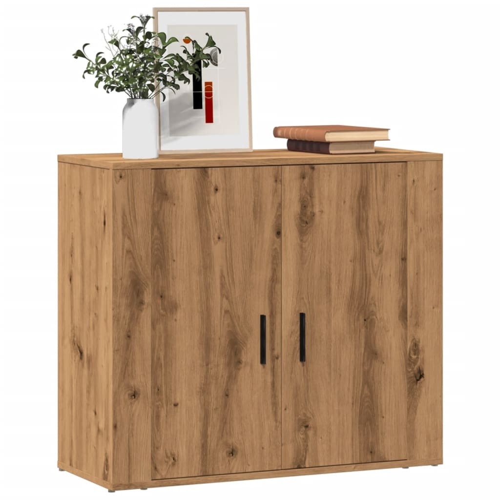 VidaXL Dressoir 80x33x70 cm bewerkt hout artisanaal eikenkleurig