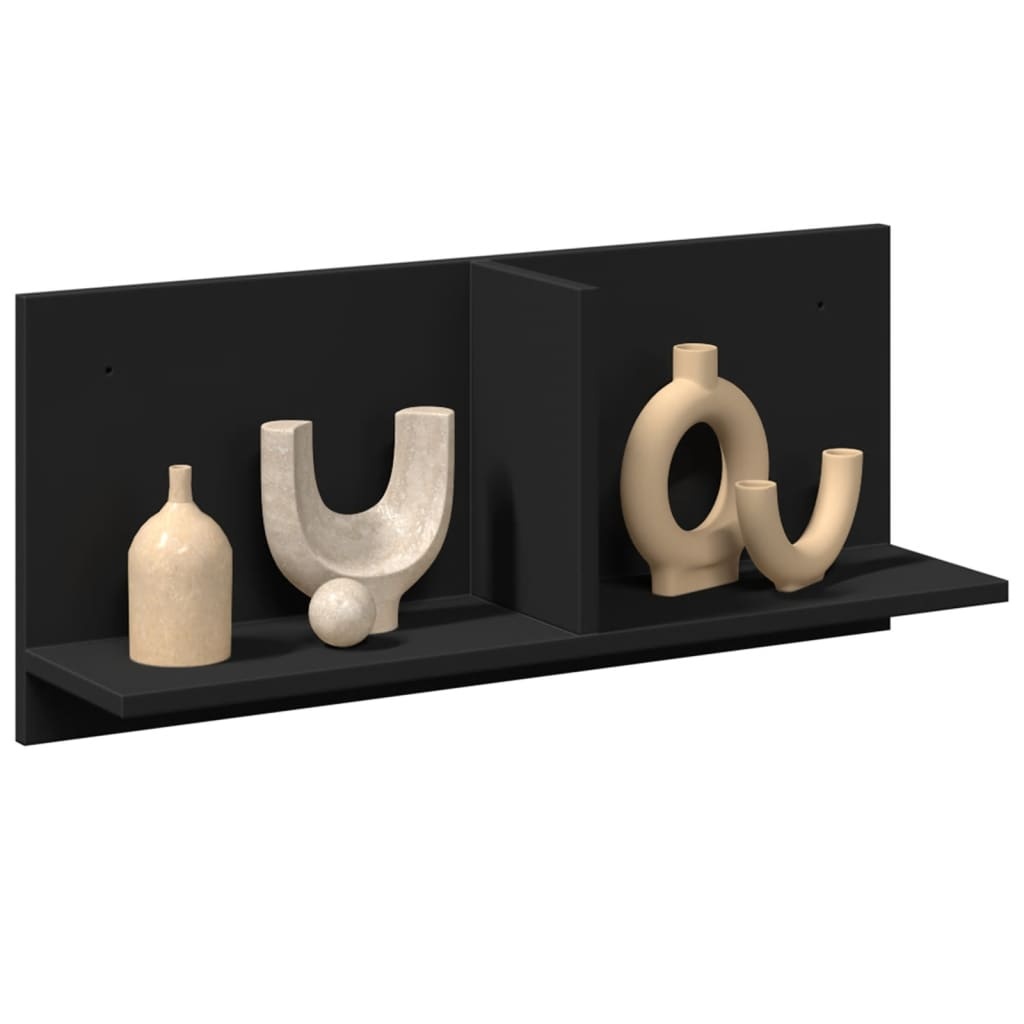 VidaXL Wandkast 70x16,5x30 cm bewerkt hout zwart