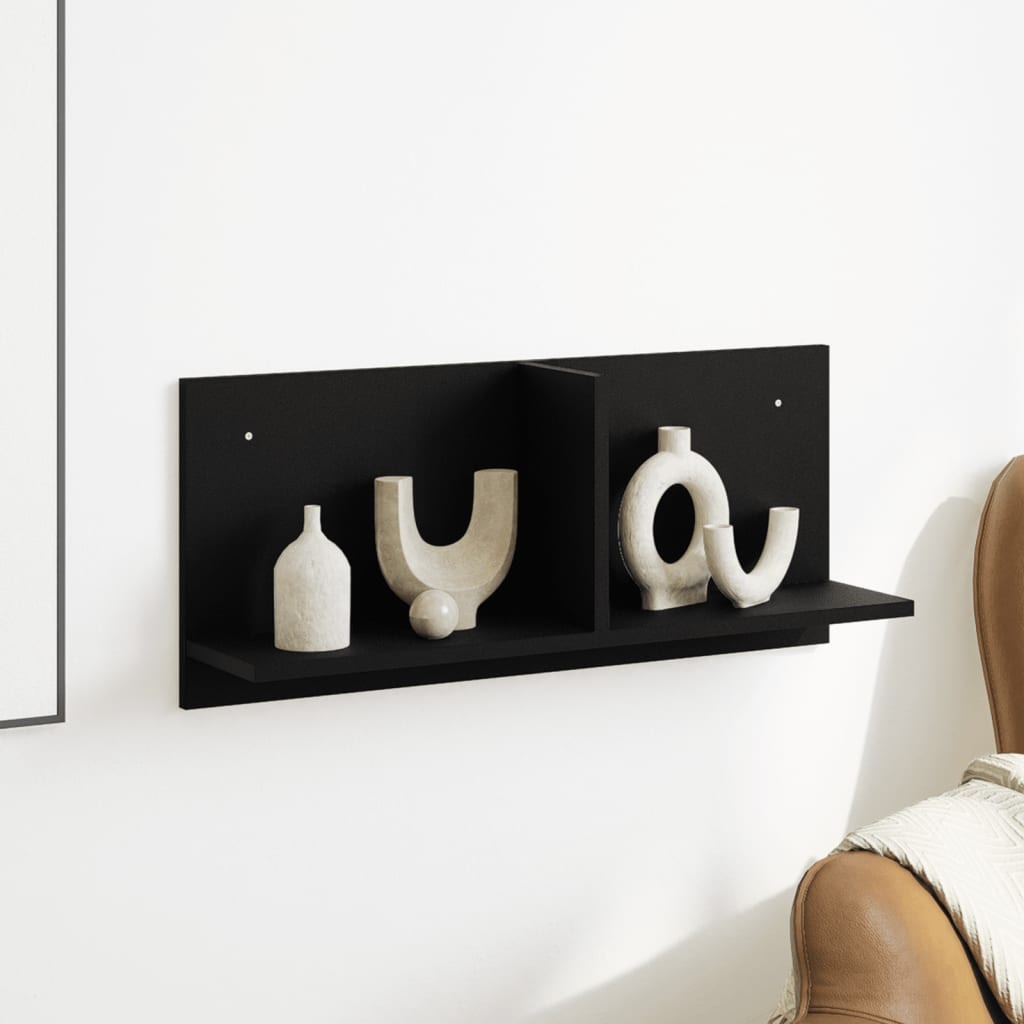 VidaXL Wandkast 70x16,5x30 cm bewerkt hout zwart