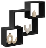 VidaXL Wandkast 78x18x71 cm bewerkt hout zwart