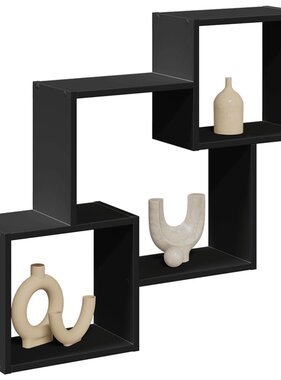 VidaXL Wandkast 78x18x71 cm bewerkt hout zwart