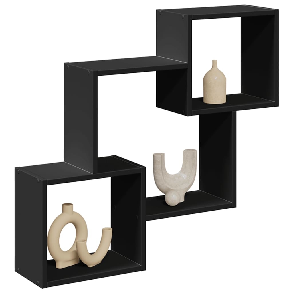 VidaXL Wandkast 78x18x71 cm bewerkt hout zwart