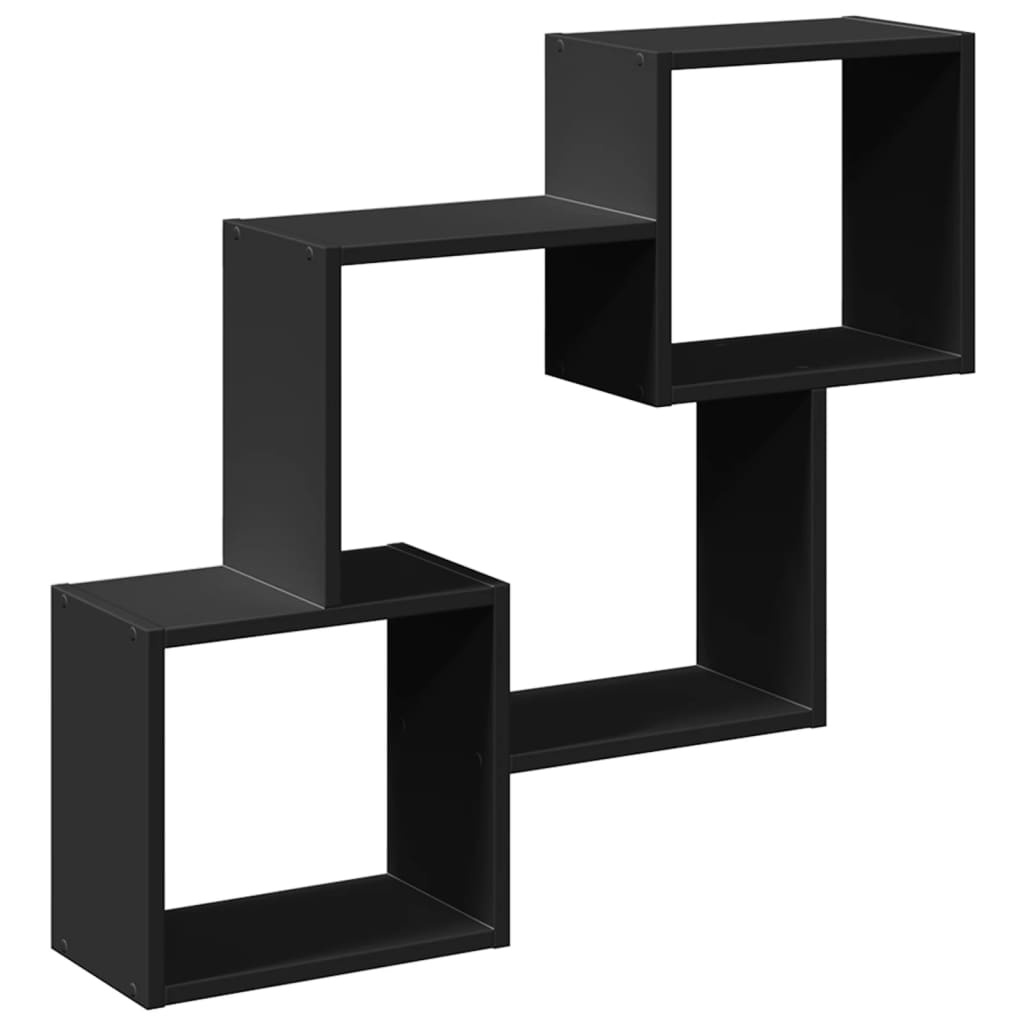 VidaXL Wandkast 78x18x71 cm bewerkt hout zwart