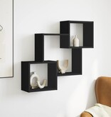 VidaXL Wandkast 78x18x71 cm bewerkt hout zwart