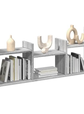 VidaXL Wandkast 100x18x40 cm bewerkt hout grijs sonoma eikenkleurig