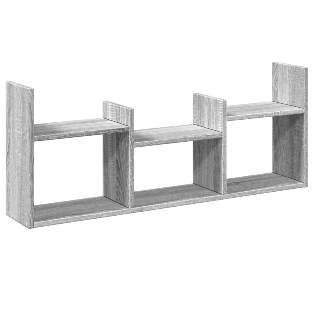 VidaXL Wandkast 100x18x40 cm bewerkt hout grijs sonoma eikenkleurig