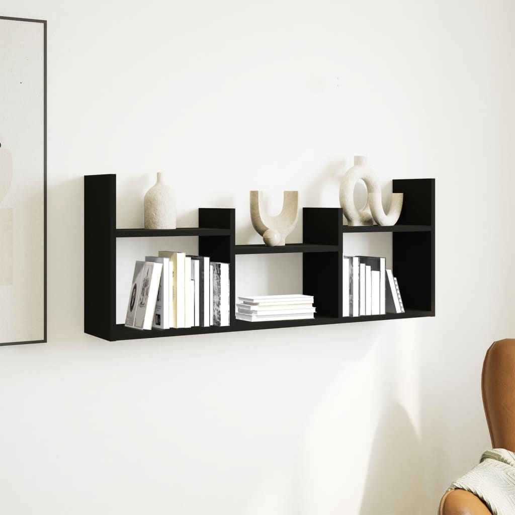 VidaXL Wandkast 100x18x40 cm bewerkt hout zwart
