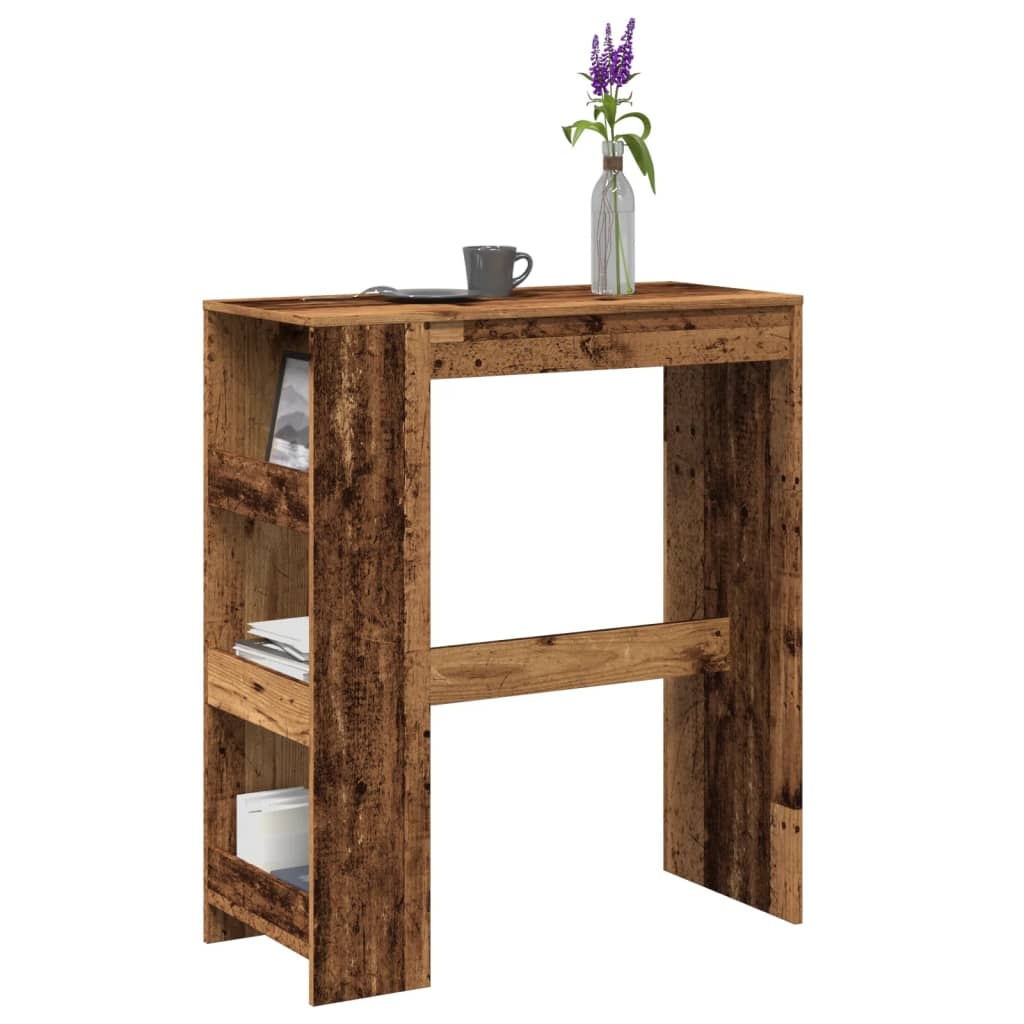 VidaXL Bartafel met rekken 90x40x103,5 cm bewerkt hout oud houtkleurig