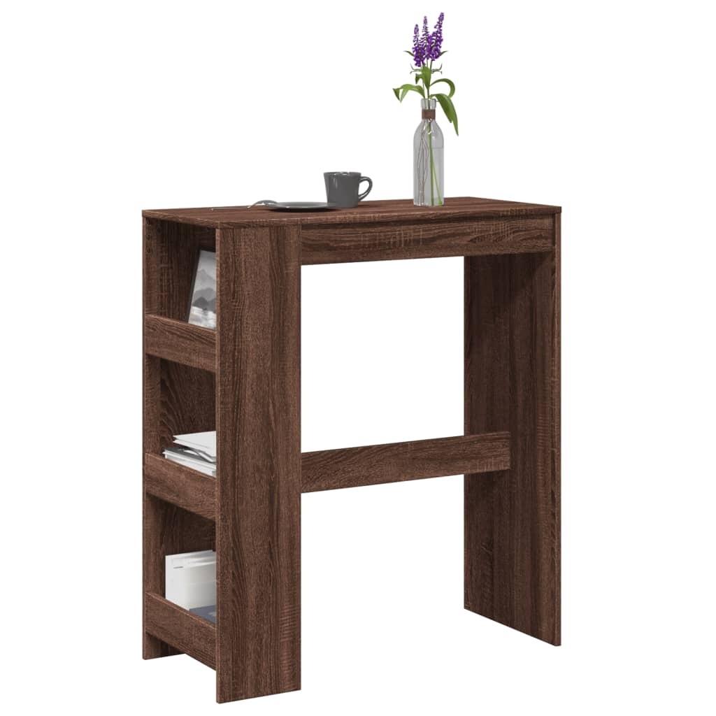 VidaXL Bartafel met rekken 90x40x103,5 cm bewerkt hout bruin eiken