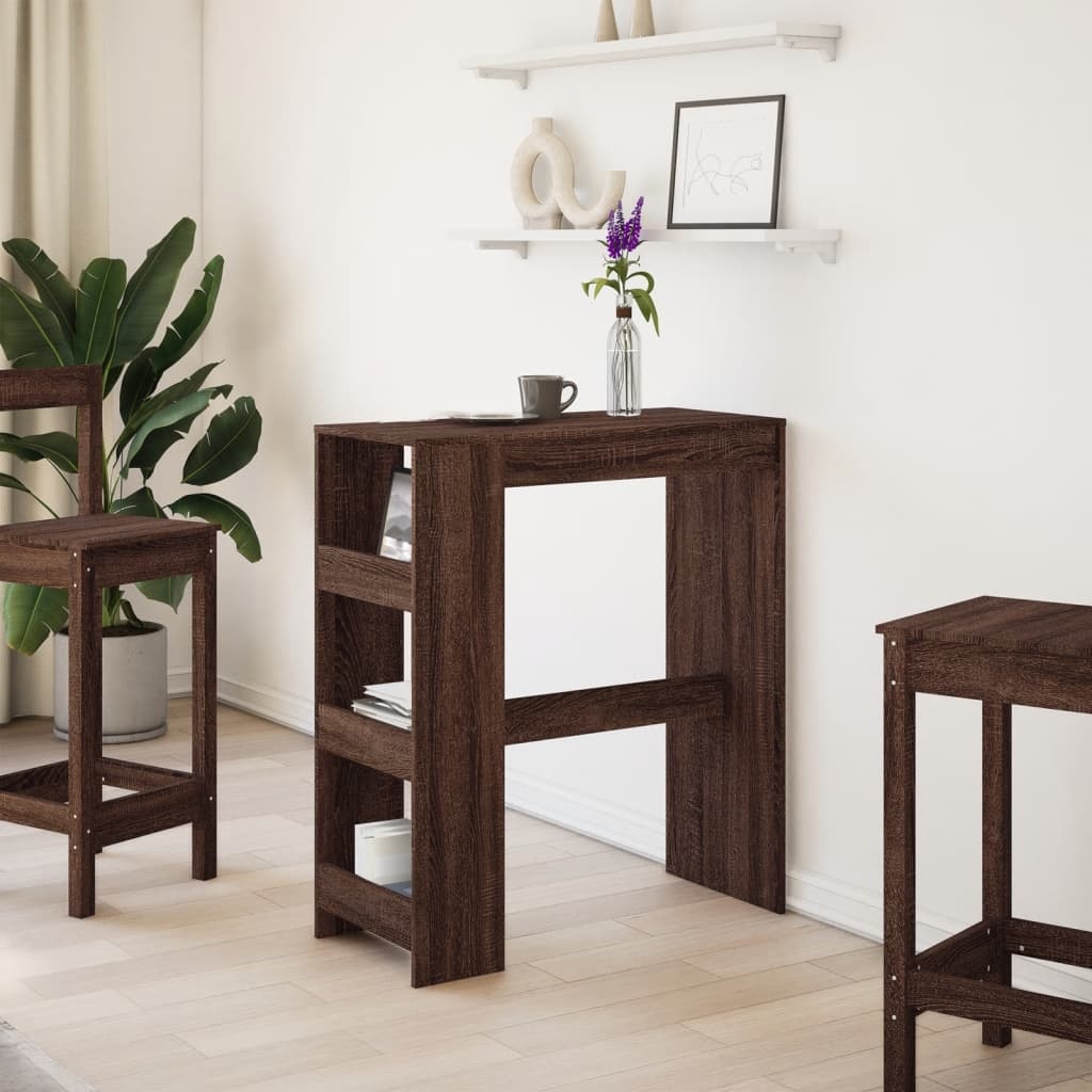 VidaXL Bartafel met rekken 90x40x103,5 cm bewerkt hout bruin eiken