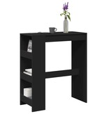 VidaXL Bartafel met rekken 90x40x103,5 cm bewerkt hout zwart