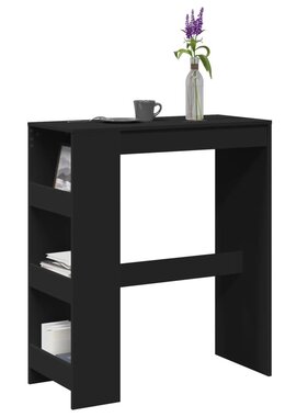 VidaXL Bartafel met rekken 90x40x103,5 cm bewerkt hout zwart