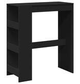 VidaXL Bartafel met rekken 90x40x103,5 cm bewerkt hout zwart