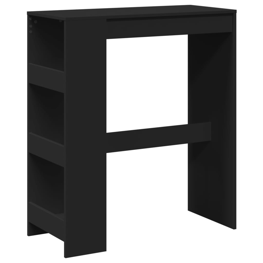 VidaXL Bartafel met rekken 90x40x103,5 cm bewerkt hout zwart