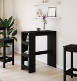 VidaXL Bartafel met rekken 90x40x103,5 cm bewerkt hout zwart