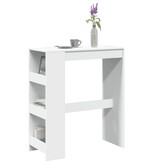 VidaXL Bartafel met rekken 90x40x103,5 cm bewerkt hout wit