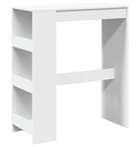 VidaXL Bartafel met rekken 90x40x103,5 cm bewerkt hout wit