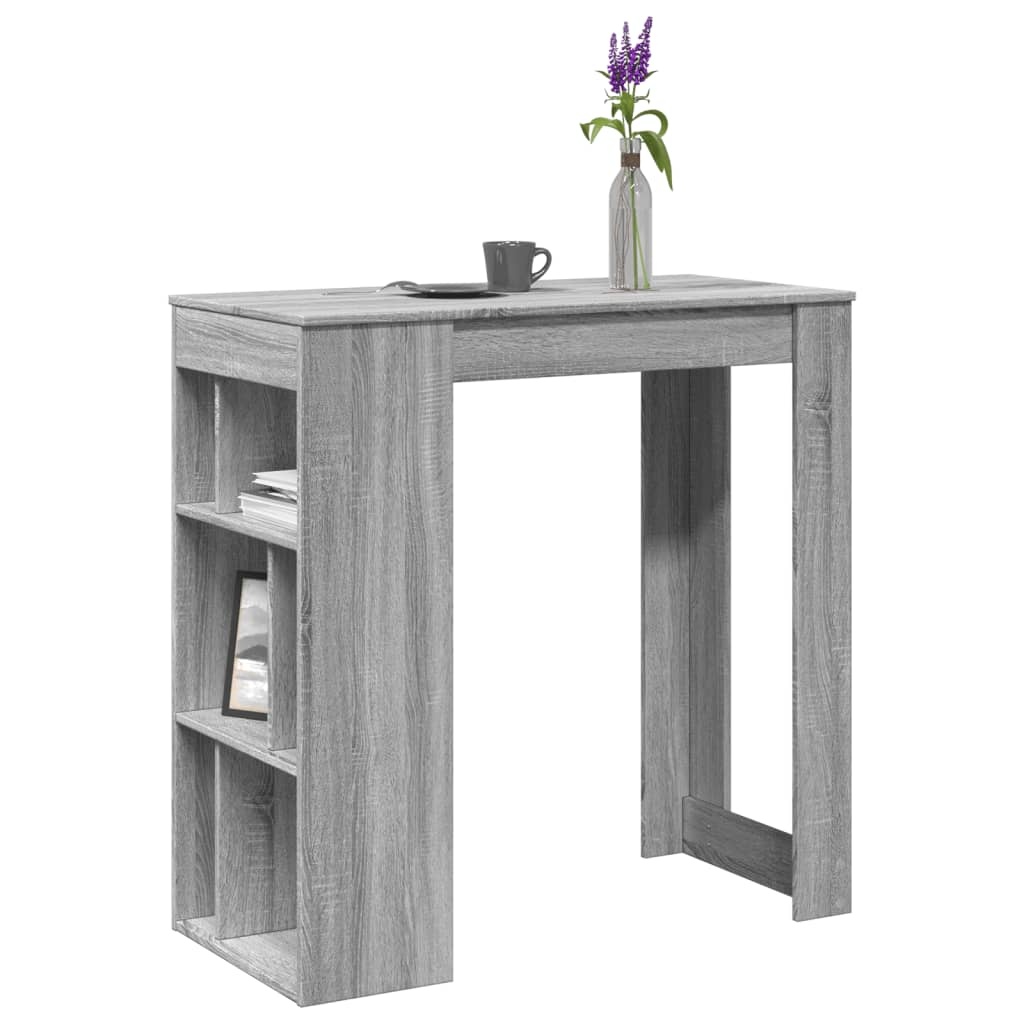 VidaXL Bartafel met rekken 102x50x103,5 cm bewerkt hout grijs sonoma