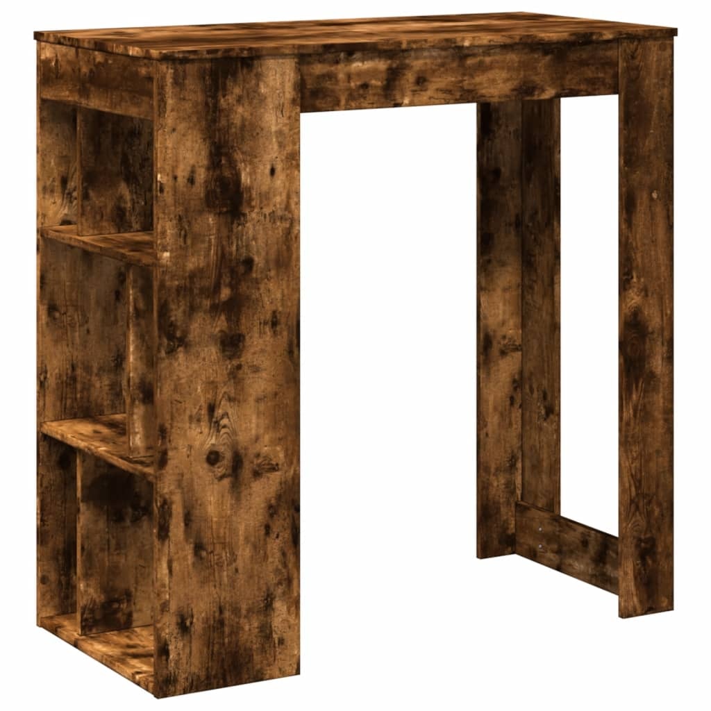 VidaXL Bartafel met rekken 102x50x103,5 cm bewerkt hout gerookt eiken