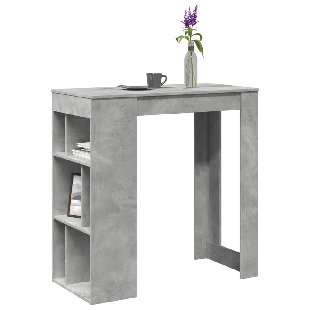 VidaXL Bartafel met rekken 102x50x103,5 cm bewerkt hout betongrijs