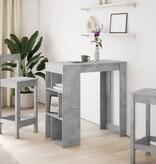 VidaXL Bartafel met rekken 102x50x103,5 cm bewerkt hout betongrijs