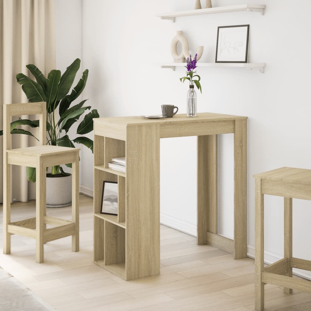 VidaXL Bartafel met rekken 102x50x103,5 cm hout sonoma eikenkleur