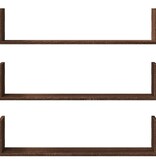 VidaXL Wandschappen 3 st 80x18x18 cm bewerkt hout bruin eikenkleurig